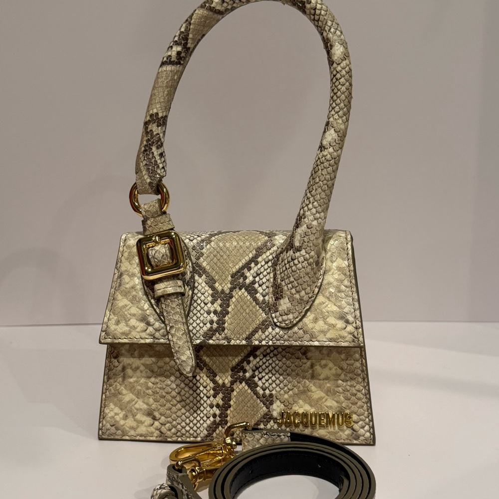 Jacquemus Le Chiquito Boucle Moyen Snakeskin embossed